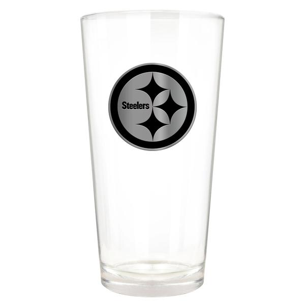 NFL Pittsburgh Steelers Metal Logo 16oz. Pint Glass