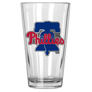 MLB Phillies Metal Logo 16oz. Pint Glass