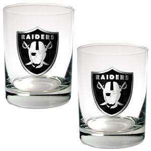 Great American Products Las Vegas Raiders 2pc. 14oz. Glass Set