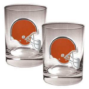 NFL Cleveland Browns 2pc. 14oz. Rocks Glass Set