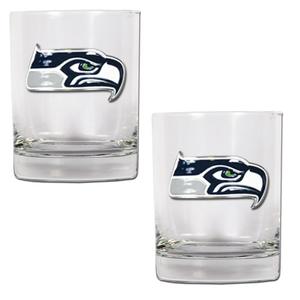 NFL Seattle Seahawks 2pc. 14oz. Rocks Glass Set