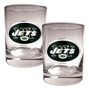 NFL New York Jets 2pc. 14oz. Rocks Glass Set