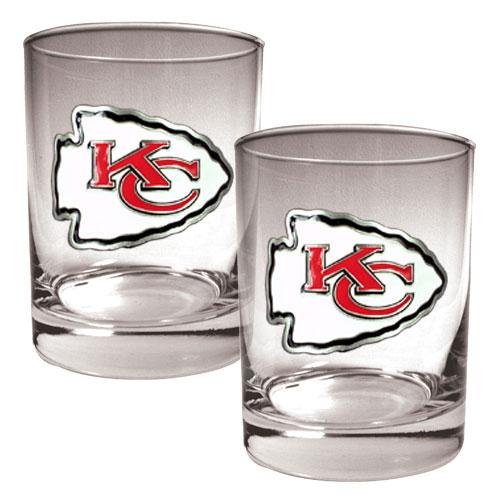 NFL Kansas City Chiefs 2pc. 14oz. Rocks Glass Set