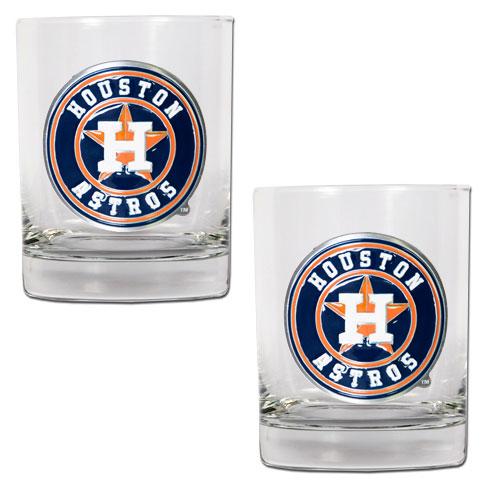 MLB Houston Astros 2pc. Rocks Glass Set