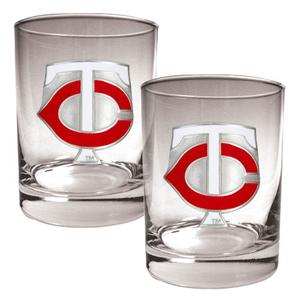 MLB Minnesota Twins 2pc. Rocks Glass Set