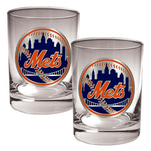 MLB New York Mets 2pc. Rocks Glass Set