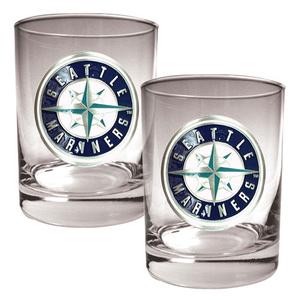MLB Seattle Mariners 2pc. Rocks Glass Set