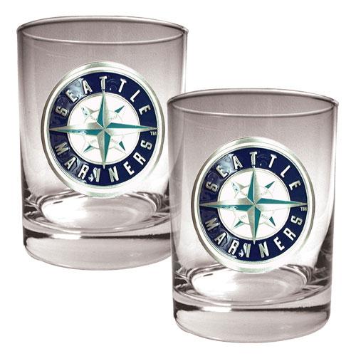 MLB Seattle Mariners 2pc. Rocks Glass Set