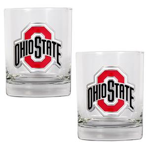 NCAA Ohio State Buckeyes 2pc. Rocks Glass Set