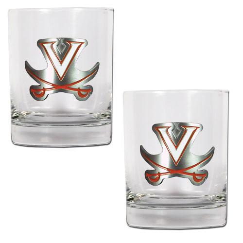 NCAA Virginia Cavaliers Rocks Glass Set