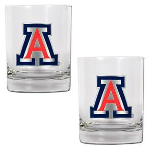 NCAA Arizona Wildcats 2pc. Rocks Glass Set