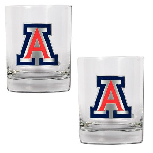 NCAA Arizona Wildcats 2pc. Rocks Glass Set