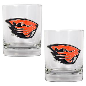 NCAA Oregon State Beavers 2pc. Rocks Glass Set
