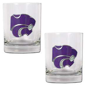 NCAA Kansas State Wildcats 2pc. Rocks Glass Set