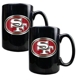 NFL San Francisco 49ers 2pc. Coffee Mug Set - Black