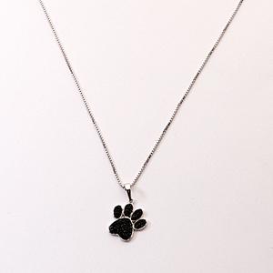 Marsala 1/10ctw. Black Diamond Paw Pendant Necklace