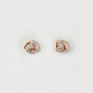 Marsala 1/20ctw. Diamond Accent Love Knot Rose Stud Earrings