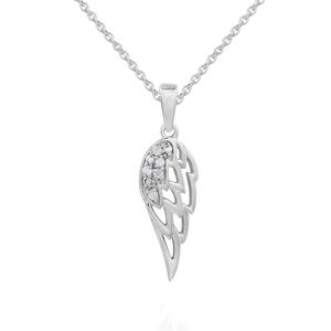 1/20ctw. Natural Diamond Sterling Silver Angel Wing Pendant