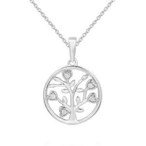 1/20ctw. Natural Diamond Sterling Silver Family Tree Pendant