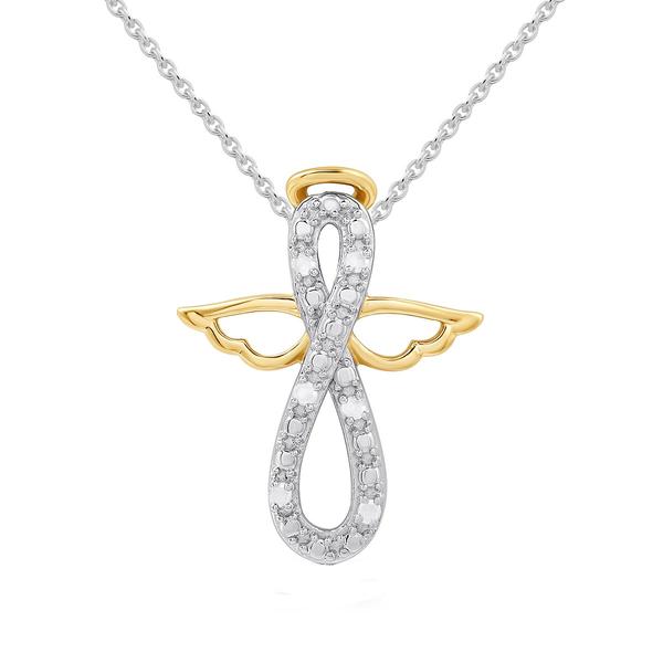 1/20ctw. Natural Diamond Sterling Silver Infinity Angel Pendant