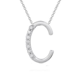 1/20ctw. Natural Diamond Sterling Silver Letter C Pendant