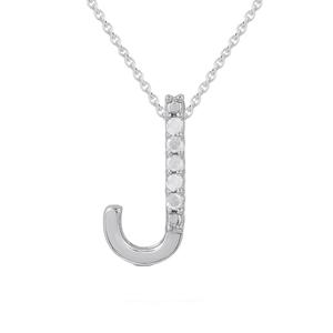 1/20ctw. Natural Diamond Sterling Silver Letter J Pendant