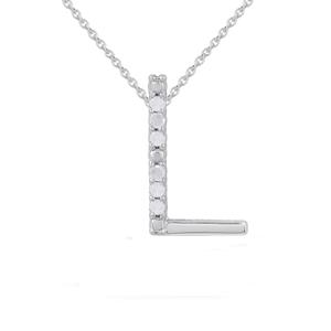 1/20ctw. Natural Diamond Sterling Silver Letter L Pendant
