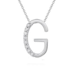 1/20ctw. Natural Diamond Sterling Silver Letter G Pendant