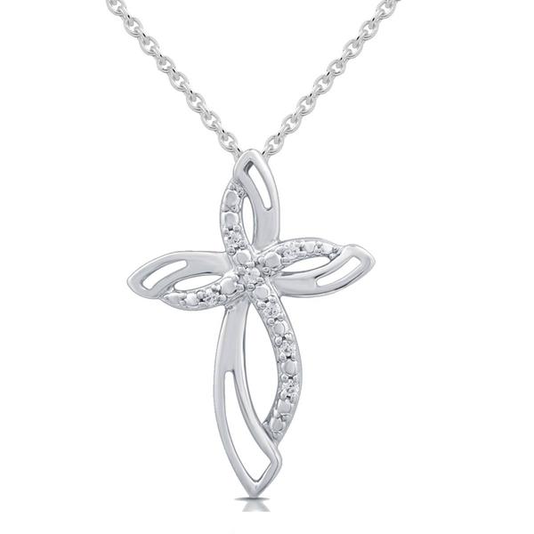 Marsala 1/20ctw. Diamond Fancy Cross Pendant Necklace alternate view