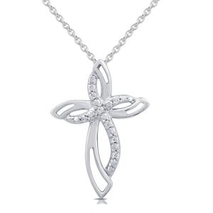 Marsala 1/20ctw. Diamond Fancy Cross Pendant Necklace alternate view