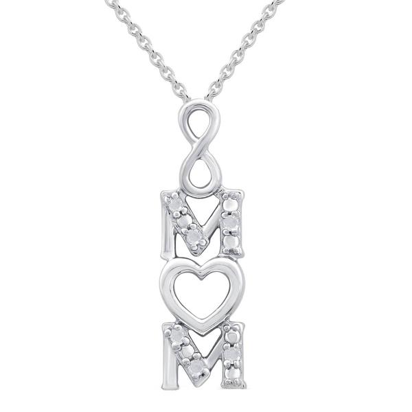 Marsala 1/20ctw. Diamond Infinity Mom Pendant Necklace