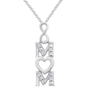 Marsala 1/20ctw. Diamond Infinity Mom Pendant Necklace alternate view
