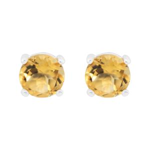 Marsala 6mm Round Genuine Citrine Post Earrings