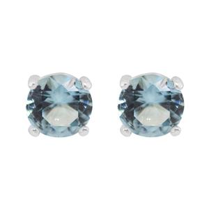 Marsala 6mm Round Aqua Stud Earrings
