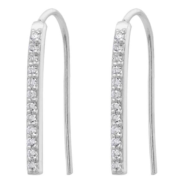 Marsala CZ Sterling Silver Linear Drop Earrings