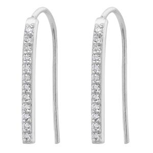 Marsala CZ Sterling Silver Linear Drop Earrings