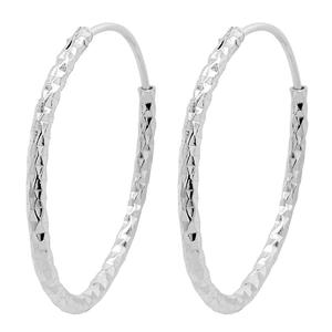 Marsala Sterling Silver Diamond-Cut Hoop Earrings