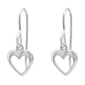 Marsala Sterling Silver Open Heart Drop Earrings