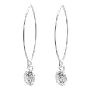 Marsala Sterling Silver 6mm CZ Drop Wire Earrings