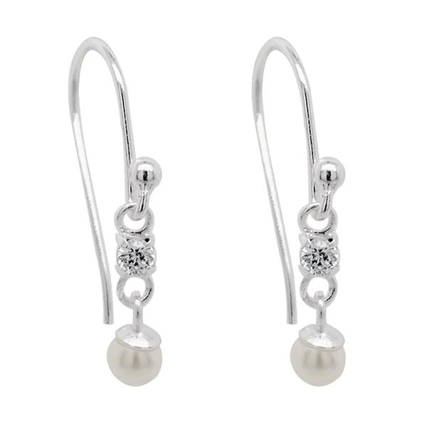 Marsala Sterling Silver CZ & Pearl Drop Earrings