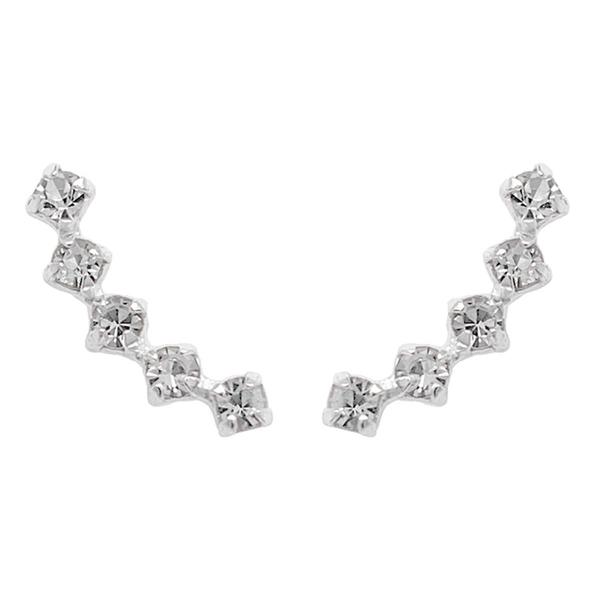 Marsala Sterling Silver Curved Crystal Stud Earrings