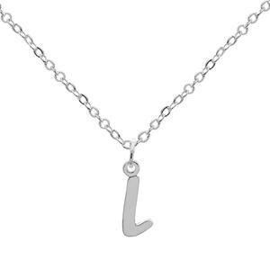 Marsala 18in. Sterling Silver Letter L Initial Pendant Necklace