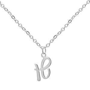 Marsala 18in. Sterling Silver Letter H Initial Pendant Necklace