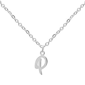 Marsala 18in. Sterling Silver Letter P Initial Pendant Necklace