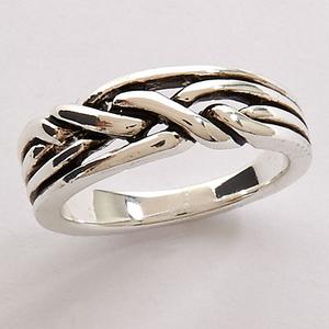 Marsala Fine Silver Plated Wire Puzzle Ring