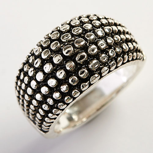 Marsala Silver Dotted Dome Ring