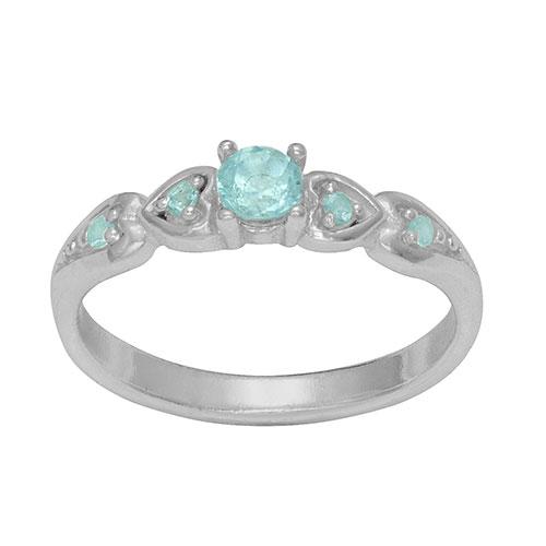 Marsala Silver Plated Genuine Blue Topaz with Heart Band