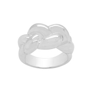 Fine Silver Plated Braid Statement Ring