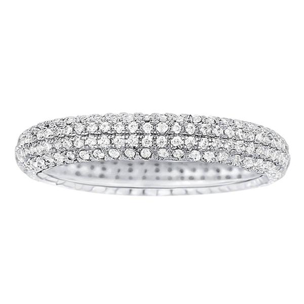 Marsala Silver Plated CZ Pave Band Ring