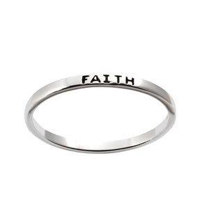 Marsala Sterling Silver 'Faith' Band Ring